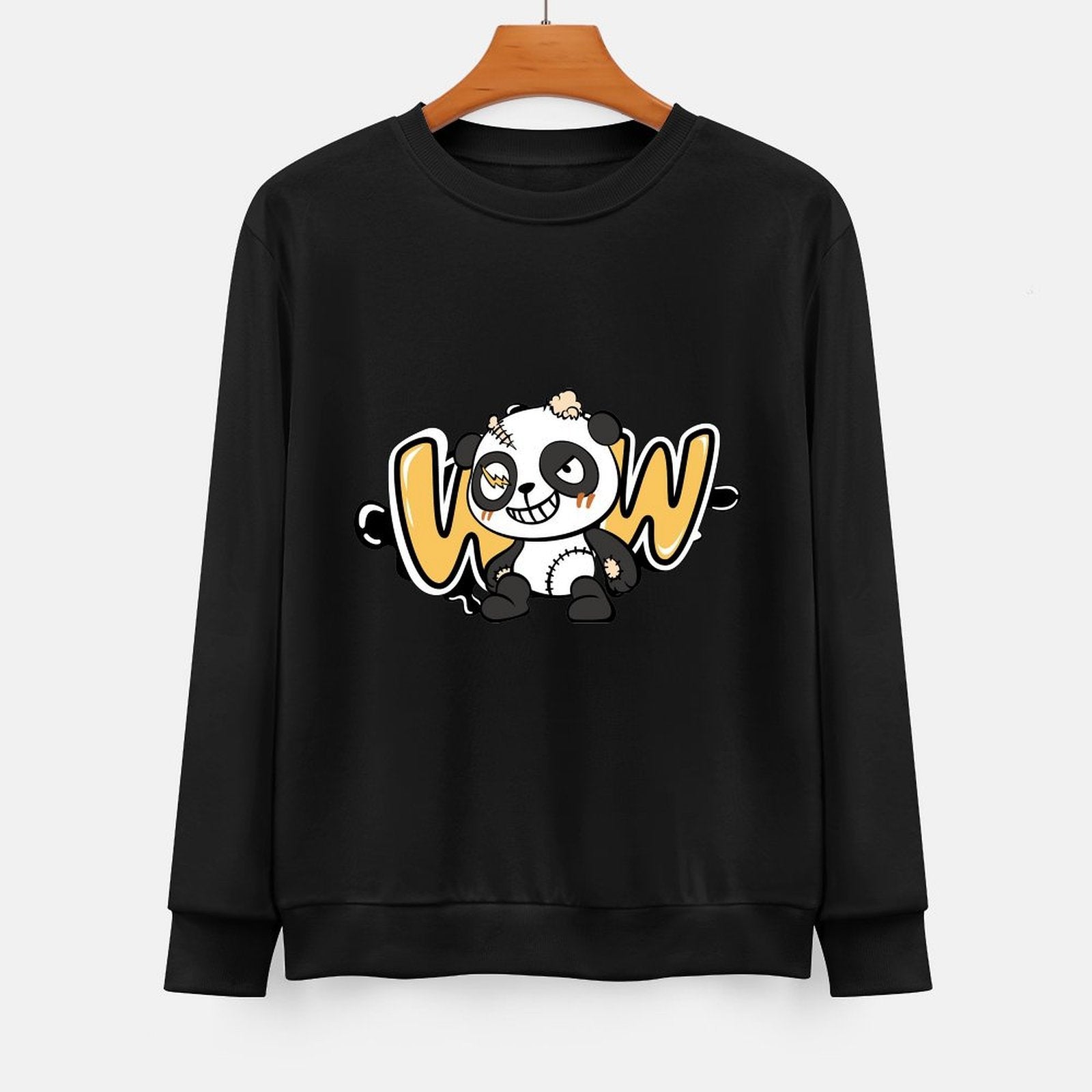 Front Patterned Long Sleeve TopCrew Neck Modern